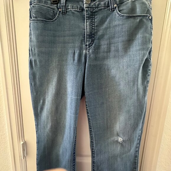 Seven7 Womens Plus Size 18 Tummyless Bootcut Jeans Blue Denim Cotton Blend - Picture 8 of 8